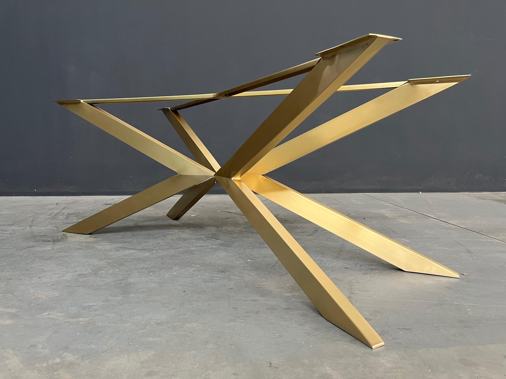 BRASS Modern Spider Dining Table Base , 28"H x 28” W x 72” L TUG - Table Base- CUSTOMIZABLE