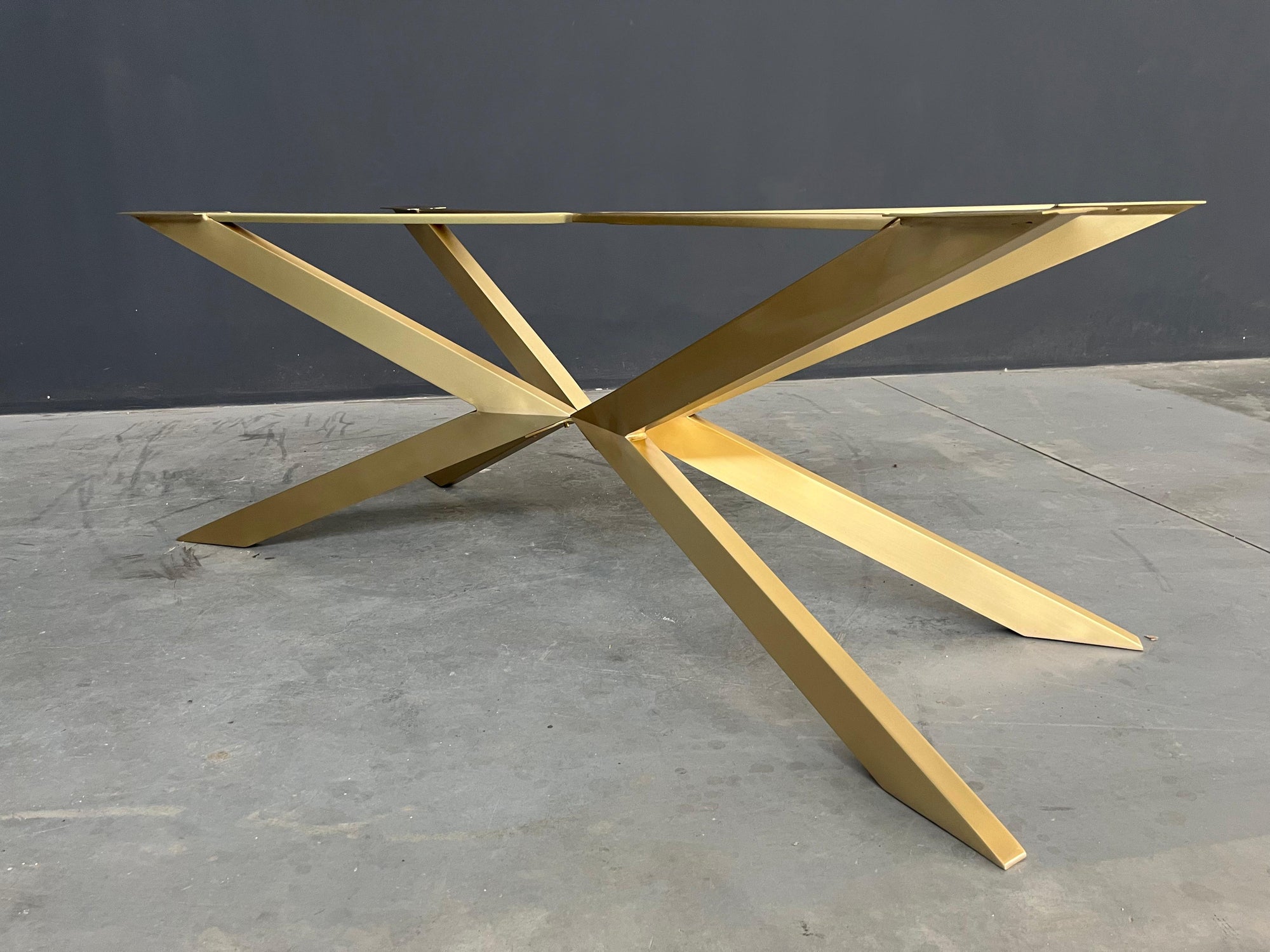 BRASS Modern Spider Dining Table Base , 28"H x 28” W x 72” L TUG - Table Base- CUSTOMIZABLE