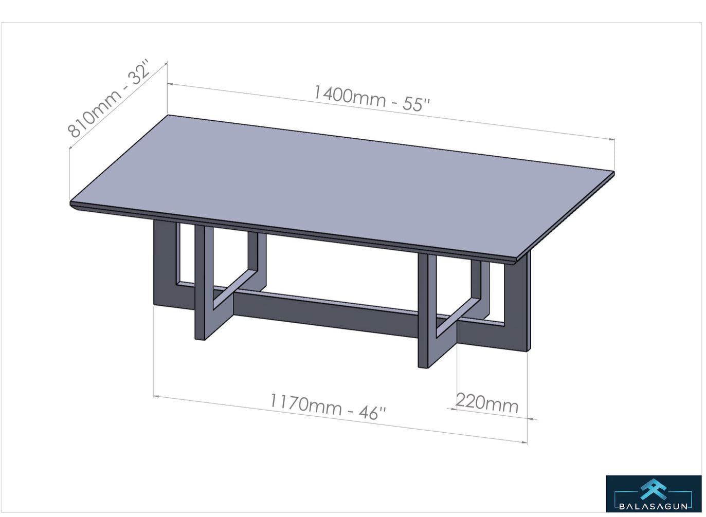 Rectangular Metal Coffee Table Base | Steel Table Legs For Sofa Coffee Tables | HATTI