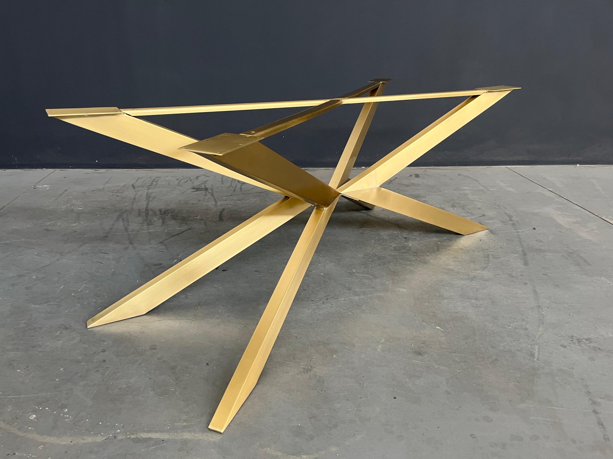 BRASS Modern Spider Dining Table Base , 28"H x 28” W x 72” L TUG - Table Base- CUSTOMIZABLE