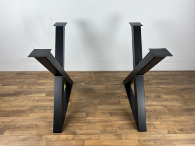 Discover our handcrafted X-Frame Metal Table Legs, made from durable 70mm x 70mm steel tubing. Perfect for dining or desk tables, these customizable legs offer a modern, industrial look and sturdy support. Available in various colors and finishes.