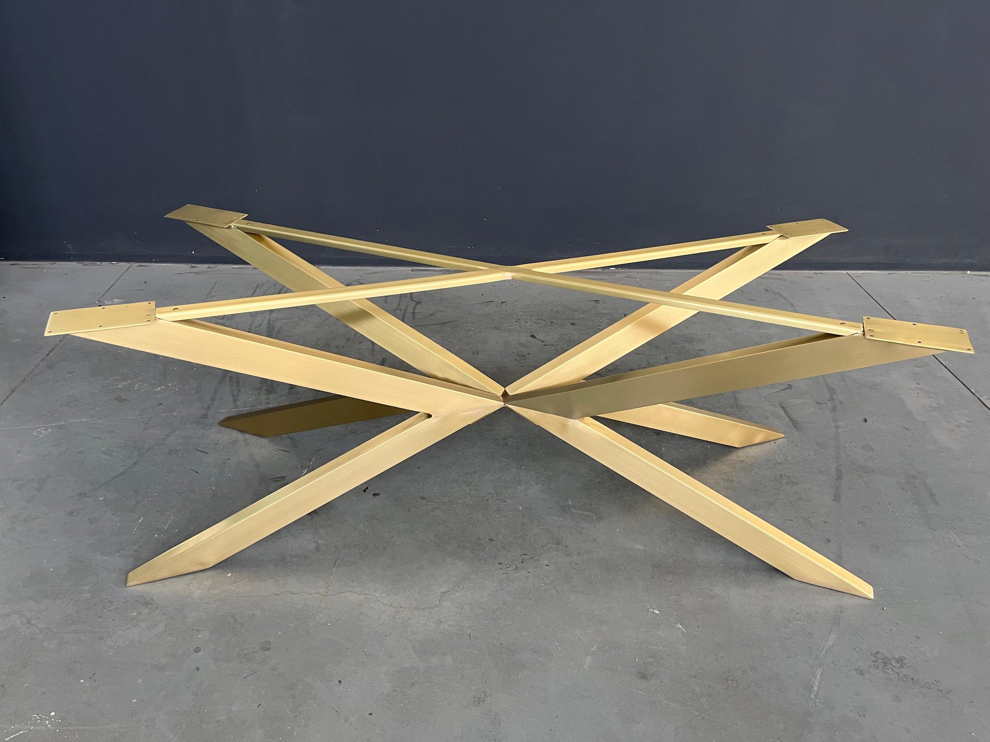 BRASS Modern Spider Dining Table Base , 28"H x 28” W x 72” L TUG - Table Base- CUSTOMIZABLE