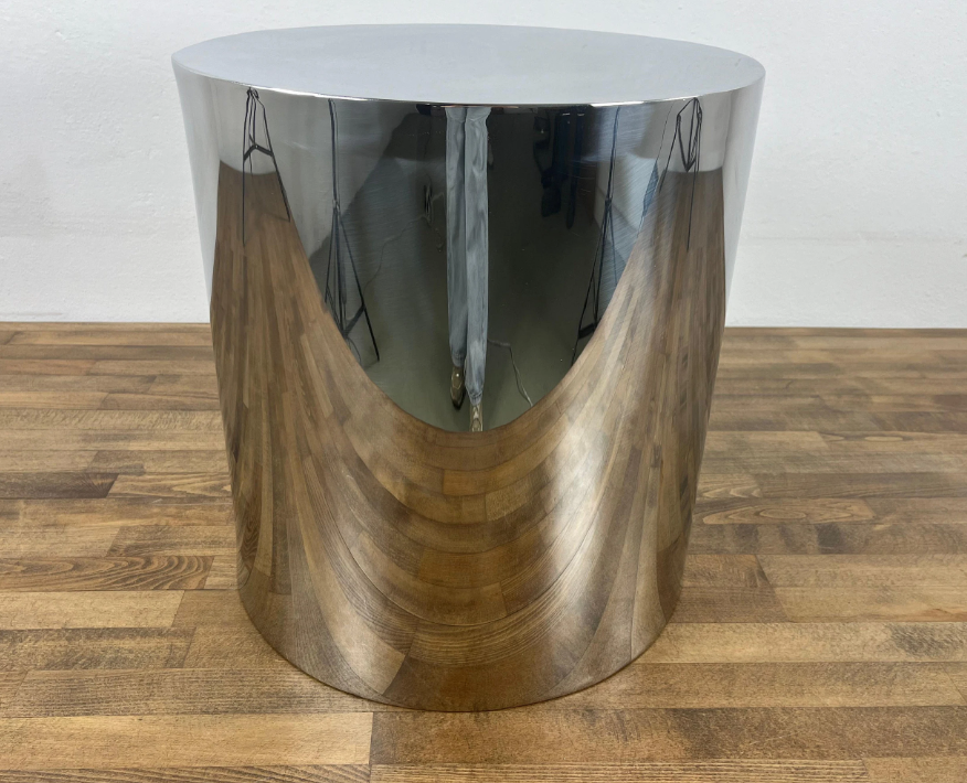 End Table  Stainless Steel | Drum Table |Cylinder-Shaped Coffee Table